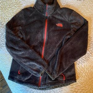 Northface Fleece Jacket - olive green with orange zipper